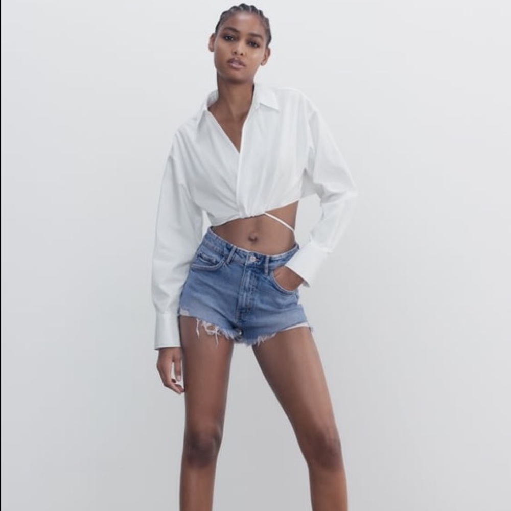 Zara Hi Rise Denim Shorts